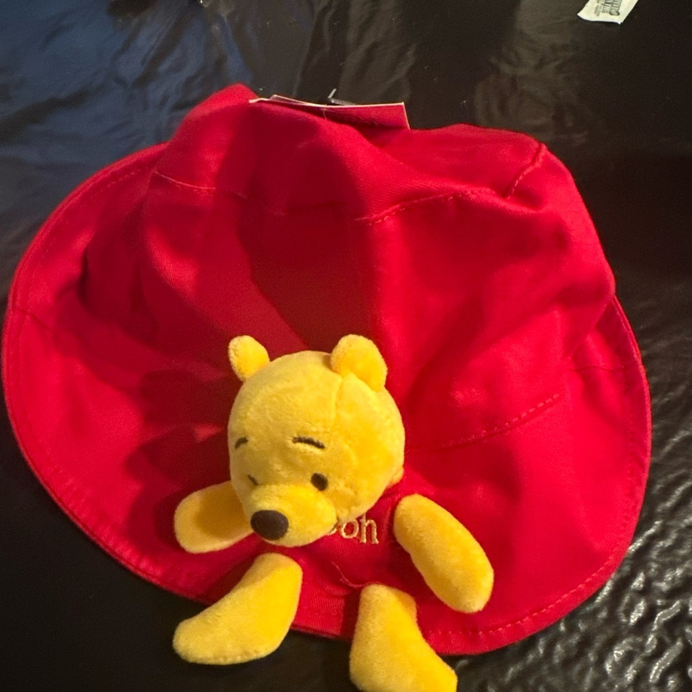 Disney Red Hat with Plush Winnie the Pooh
